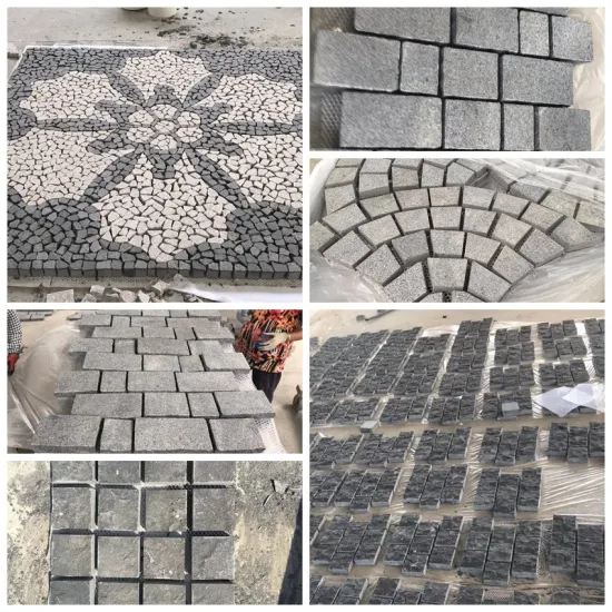 Roads Pavers Driveway Flamed Yellow Granite Cube Stone Cobblestone Paving Stone